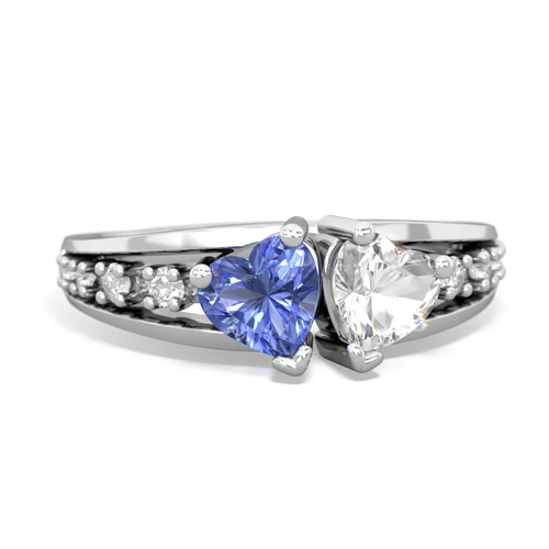 tanzanite-white topaz modern ring