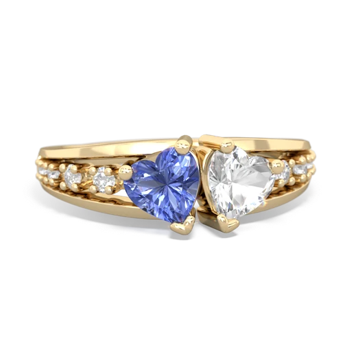 tanzanite-white topaz modern ring