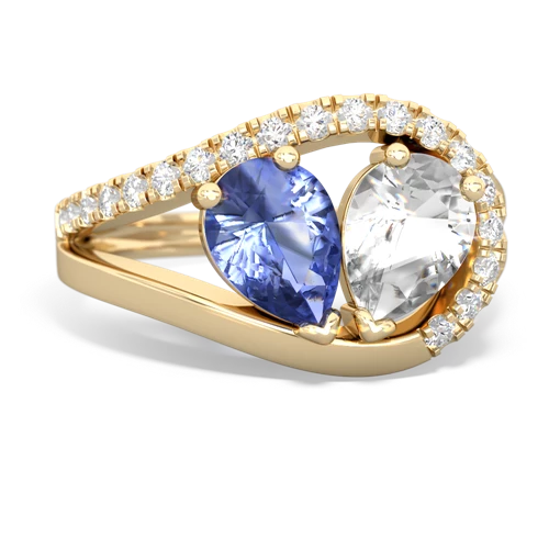 tanzanite-white topaz pave heart ring