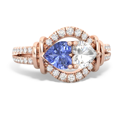 tanzanite-white topaz pave keepsake ring