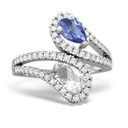 tanzanite-white topaz pave swirls ring