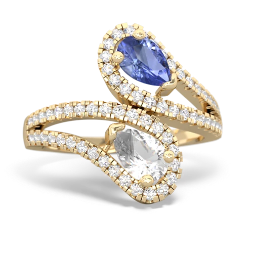 tanzanite-white topaz pave swirls ring