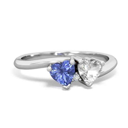 tanzanite-white topaz sweethearts promise ring