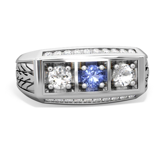 tanzanite-white topaz three stone ring