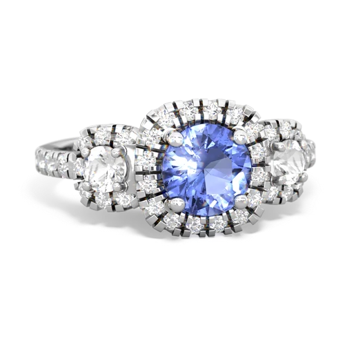 tanzanite-white topaz three stone regal ring