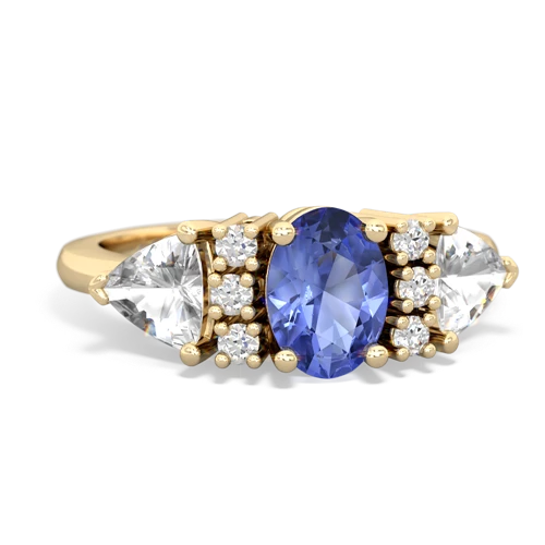Tanzanite Genuine Tanzanite with Genuine White Topaz and Genuine Sapphire Antique Style Three Stone ring Ring