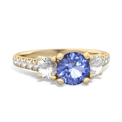 tanzanite-white topaz trellis pave ring