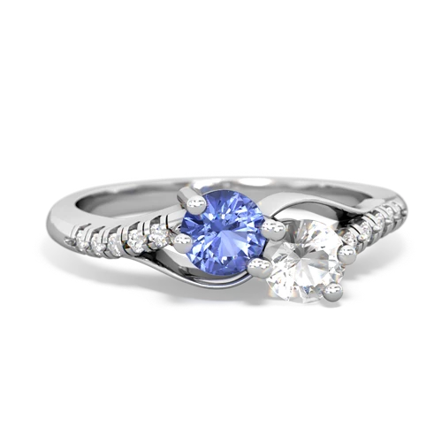 tanzanite-white topaz two stone infinity ring