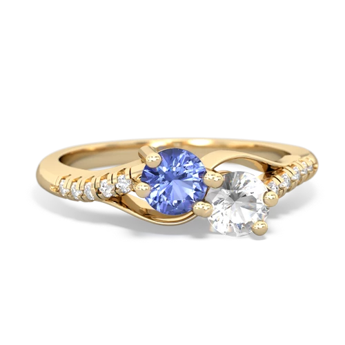 tanzanite-white topaz two stone infinity ring