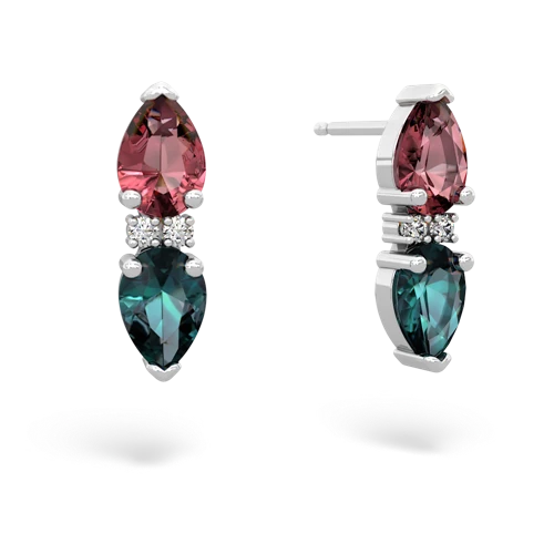 tourmaline-alexandrite bowtie earrings