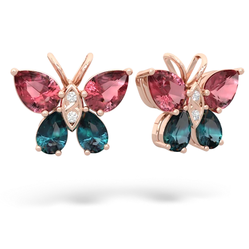 tourmaline-alexandrite butterfly earrings