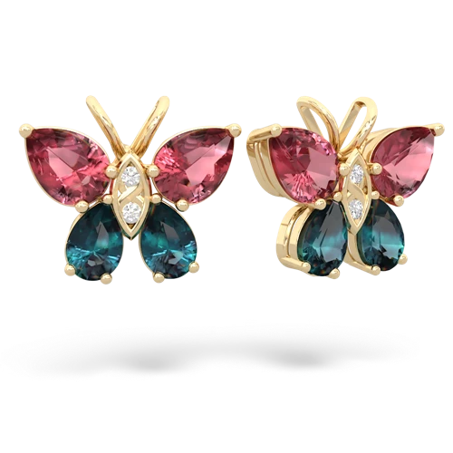 tourmaline-alexandrite butterfly earrings