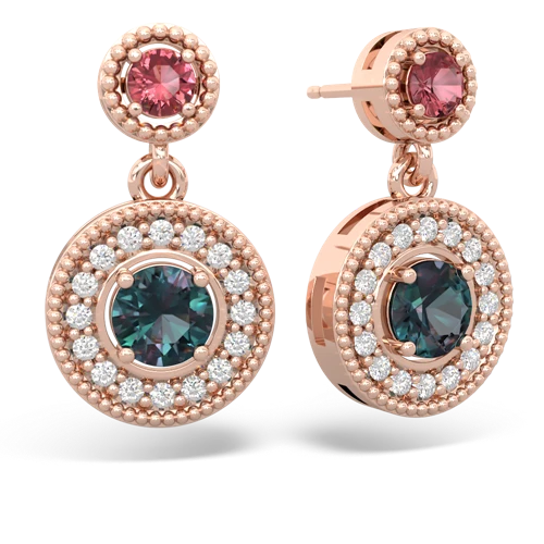 tourmaline-alexandrite halo earrings