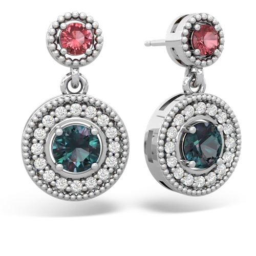 tourmaline-alexandrite halo earrings