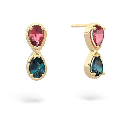 tourmaline-alexandrite infinity earrings