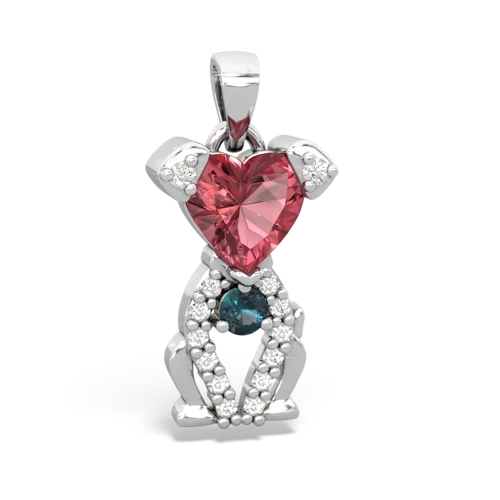 tourmaline-alexandrite birthstone puppy pendant