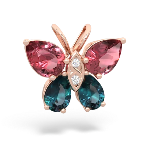 tourmaline-alexandrite butterfly pendant