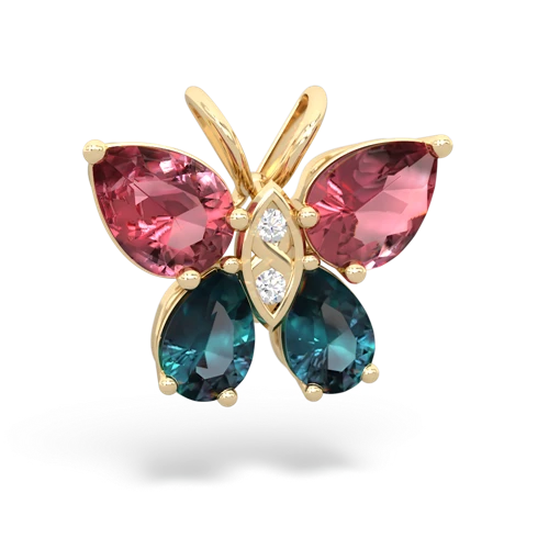 tourmaline-alexandrite butterfly pendant