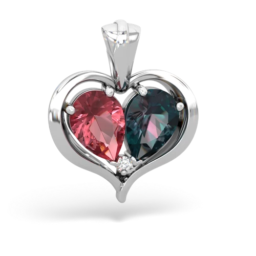 tourmaline-alexandrite half heart whole pendant