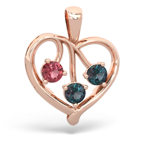 tourmaline-alexandrite love heart pendant