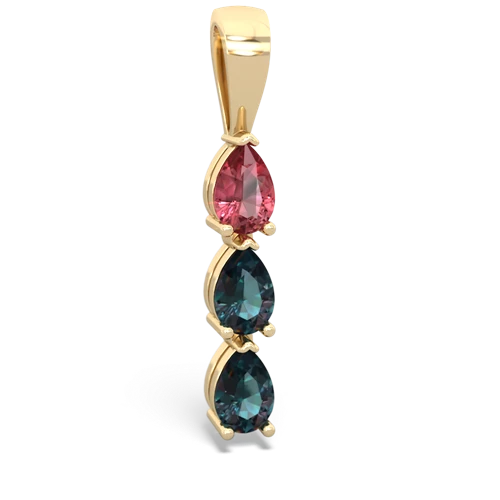 tourmaline-alexandrite three stone pendant