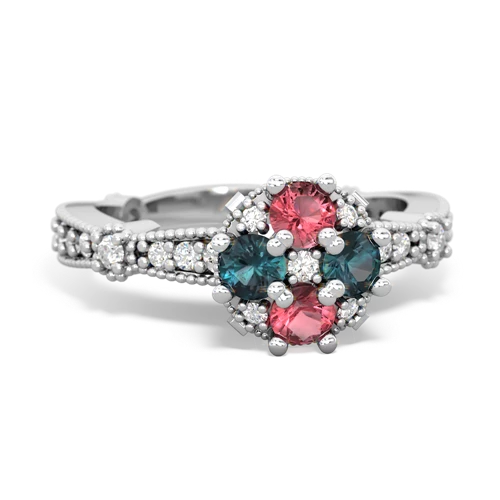 tourmaline-alexandrite art deco engagement ring