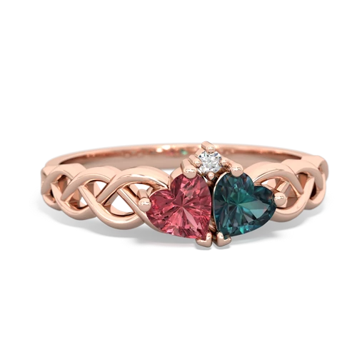 tourmaline-alexandrite celtic braid ring