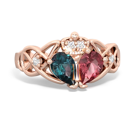 tourmaline-alexandrite claddagh ring