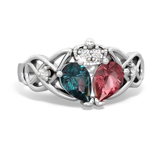 tourmaline-alexandrite claddagh ring