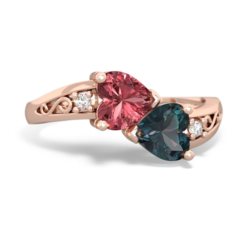 tourmaline-alexandrite filligree ring