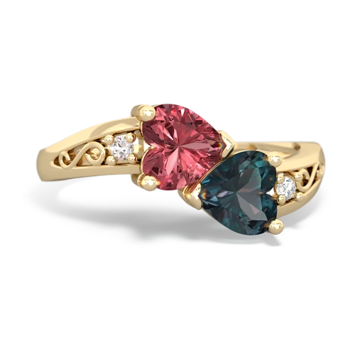 tourmaline-alexandrite filligree ring