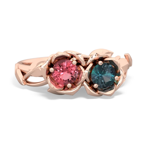 tourmaline-alexandrite roses ring