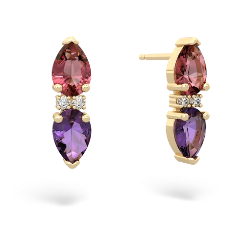 tourmaline-amethyst bowtie earrings