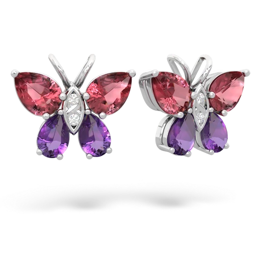 tourmaline-amethyst butterfly earrings