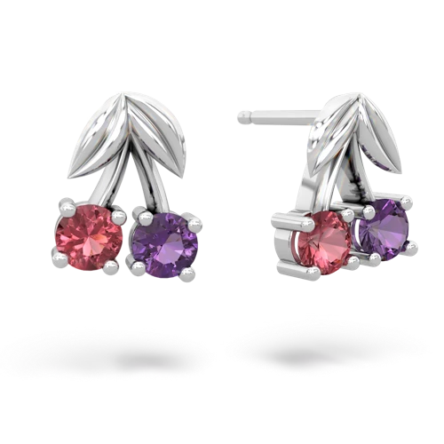 tourmaline-amethyst cherries earrings