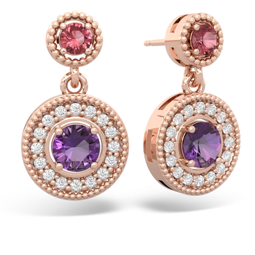 tourmaline-amethyst halo earrings
