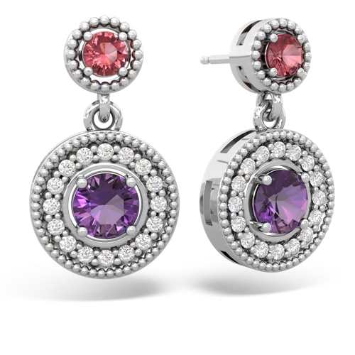 tourmaline-amethyst halo earrings