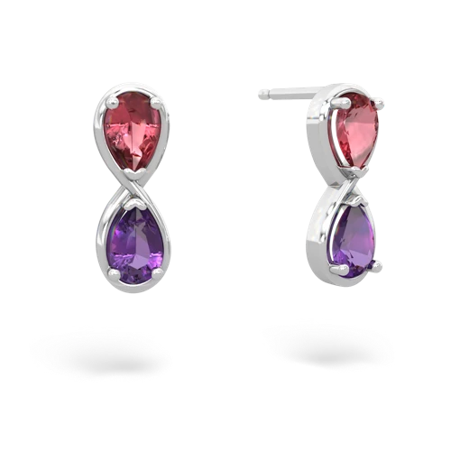 tourmaline-amethyst infinity earrings