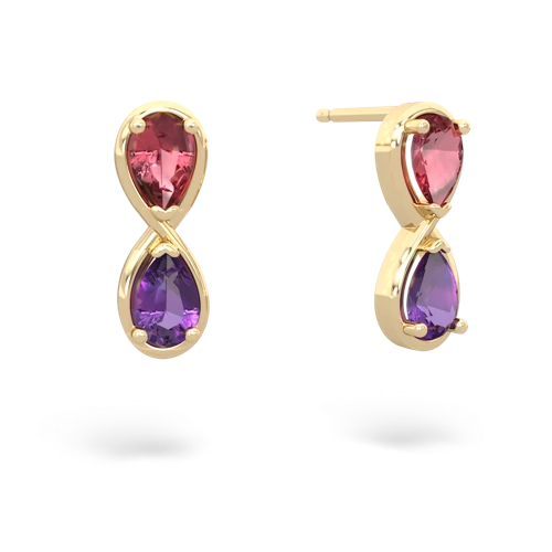 tourmaline-amethyst infinity earrings