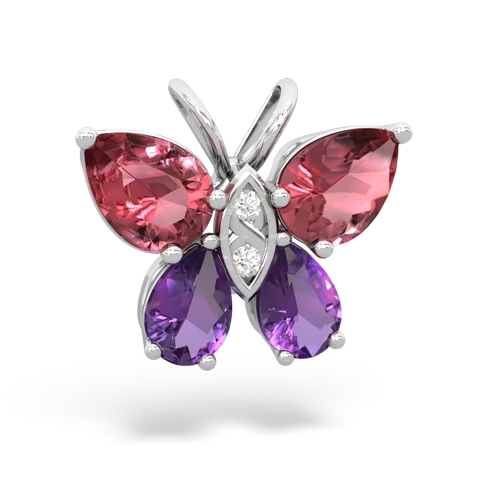 tourmaline-amethyst butterfly pendant