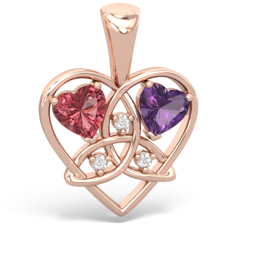 tourmaline-amethyst celtic heart pendant