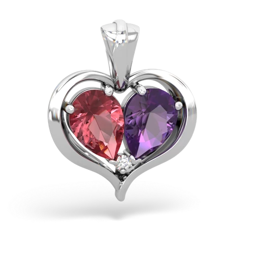 Pink Tourmaline Genuine Pink Tourmaline with Genuine Amethyst Two Become One pendant Pendant