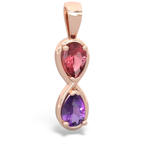 tourmaline-amethyst infinity pendant