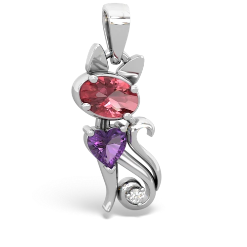 tourmaline-amethyst kitten pendant