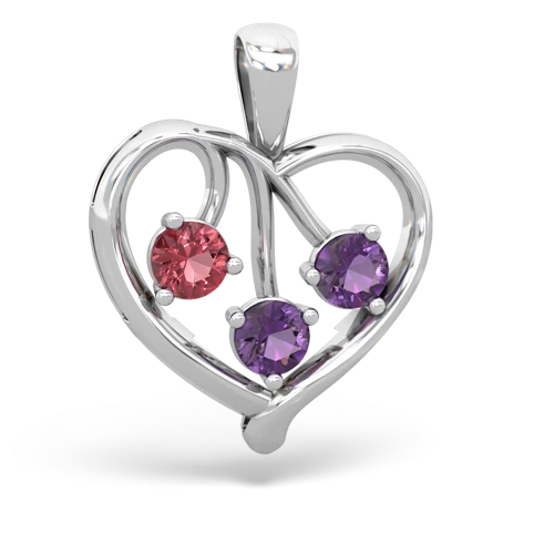 tourmaline-amethyst love heart pendant