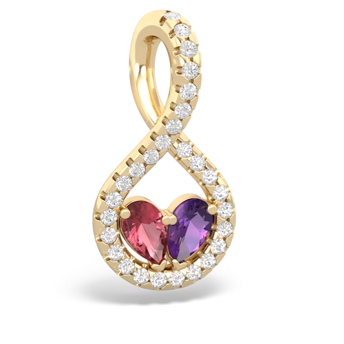 tourmaline-amethyst pave twist pendant