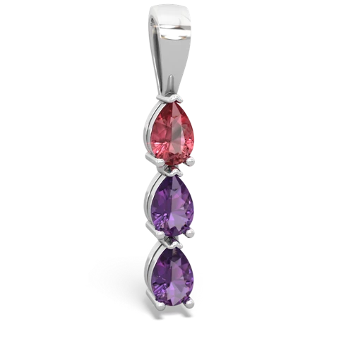 tourmaline-amethyst three stone pendant