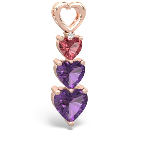 tourmaline-amethyst three stone pendant