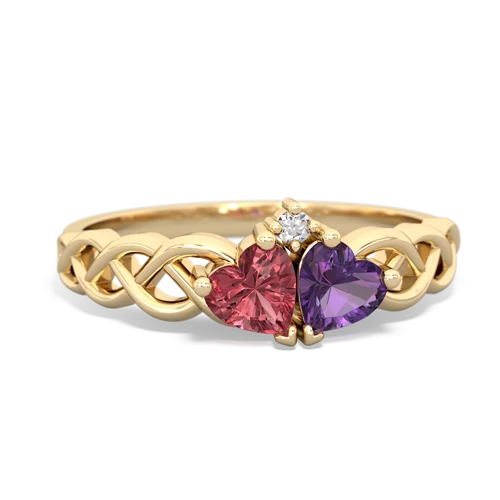 tourmaline-amethyst celtic braid ring