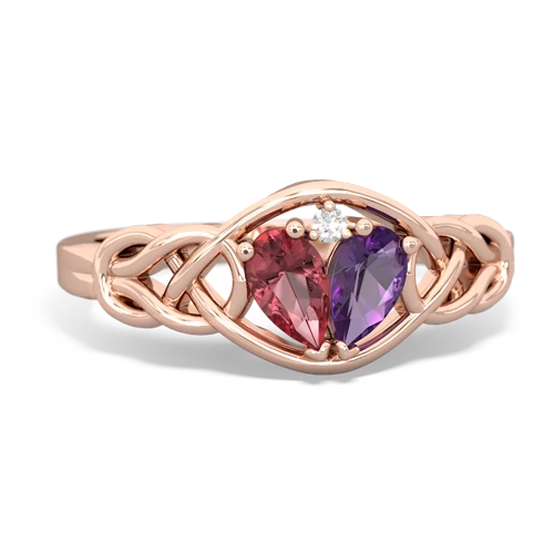 tourmaline-amethyst celtic knot ring